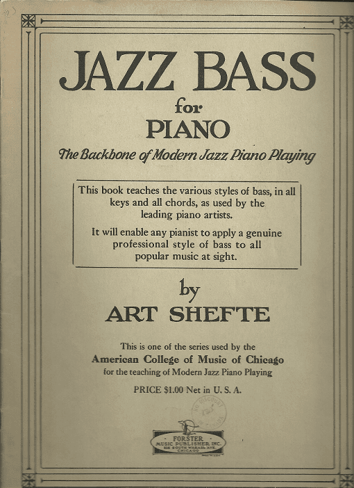 Art Shefte Tredwellsmusiccom Jazz Bass for Piano Art Shefte piano solo