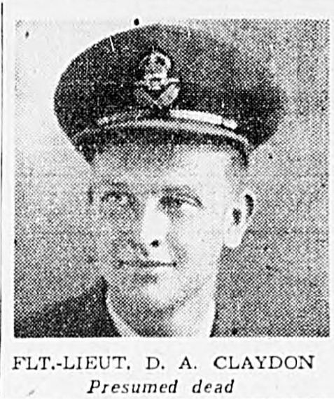 Arthur Claydon Flight Lieutenant Pilot David Arthur Claydon 1921 1944