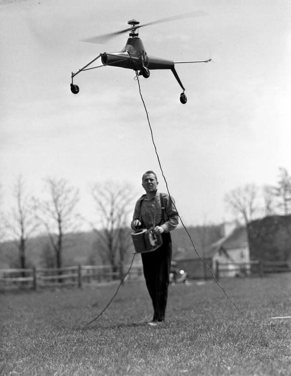 Arthur M. Young Florida Memory View showing a remotecontrolled model helicopter