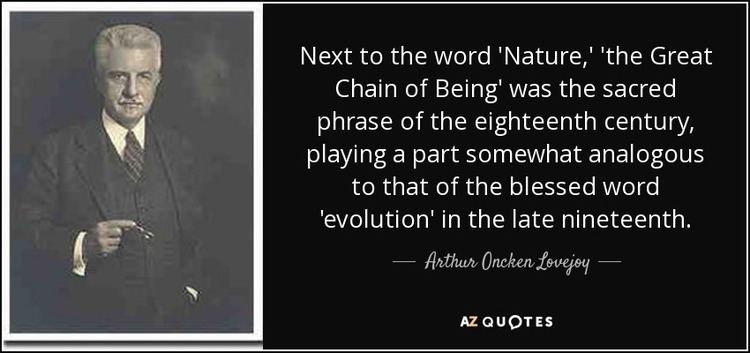 Arthur Oncken Lovejoy Arthur Oncken Lovejoy quote Next to the word Nature the Great