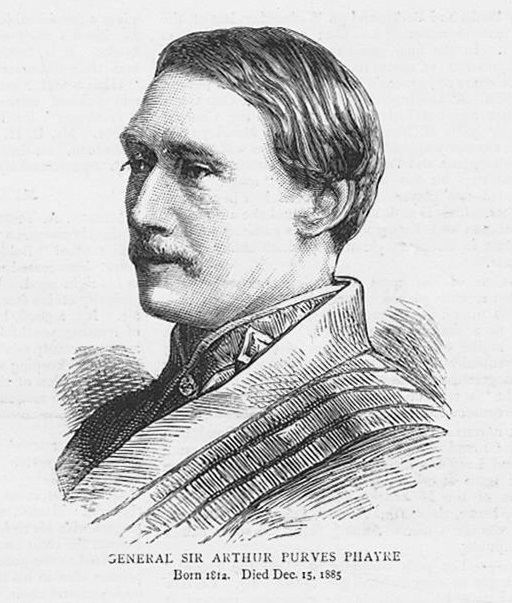 Arthur Purves Phayre ARTHUR PURVES PHAYRE First Commissioner of Burma Antique Print