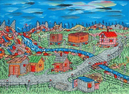 Arthur Villeneuve Wood Point Village by Arthur Villeneuve Red Kettle Art