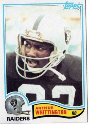 Arthur Whittington LOS ANGELES RAIDERS Arthur Whittington 200 TOPPS 1982 NFL American