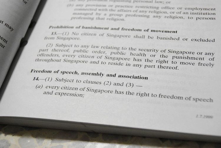 Article 14 of the Constitution of Singapore