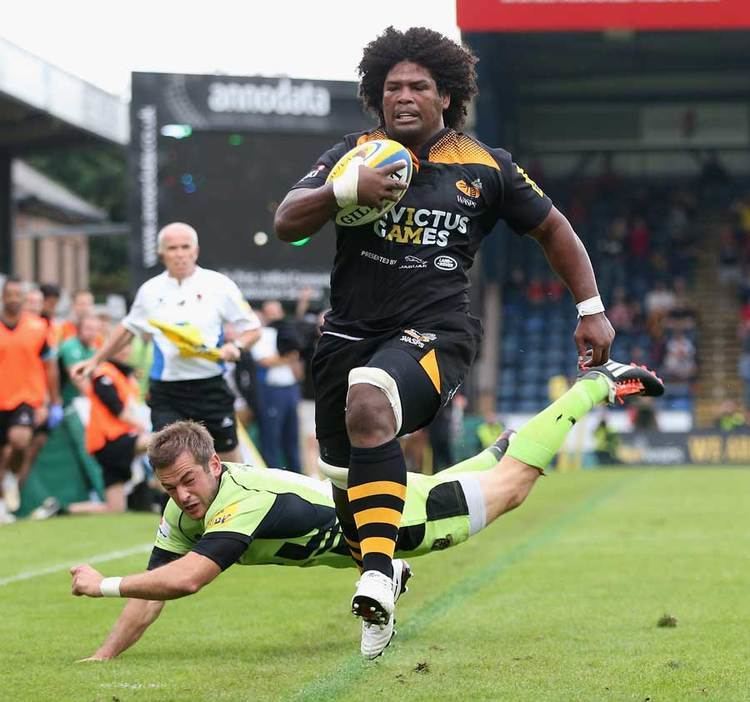 Ashley Johnson (rugby union) Wasps Ashley Johnson sprints away for their first try Rugby Union