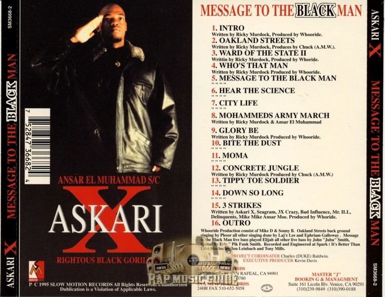 Askari X Askari X Message To The Black Man 1st Press CD Rap Music Guide