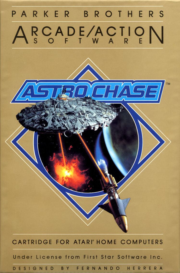 Astro Chase Astro Chase 1982 Atari 8bit box cover art MobyGames