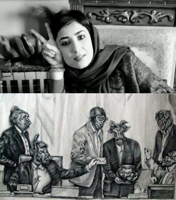 Atena Farghadani Cartoonist Sentenced to 12 Years in Prison for Mocking