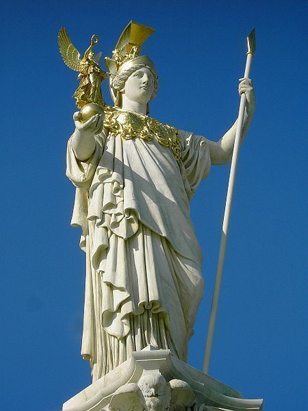 Athena Promachos A neoclassical variant of Athena Promachos stands in front of the