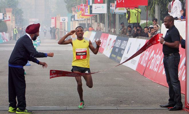 Atsedu Tsegay Ethiopian Atsedu Tsegay wins Delhi half marathon in record