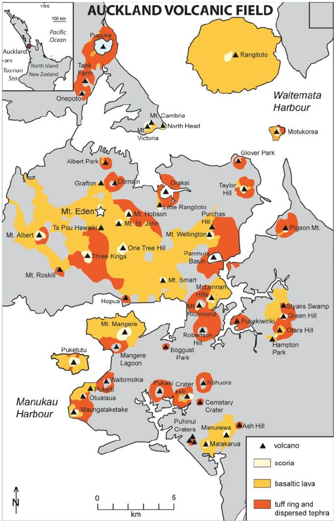 Auckland volcanic field Map of the Auckland Volcanic Field source Lindsay et al