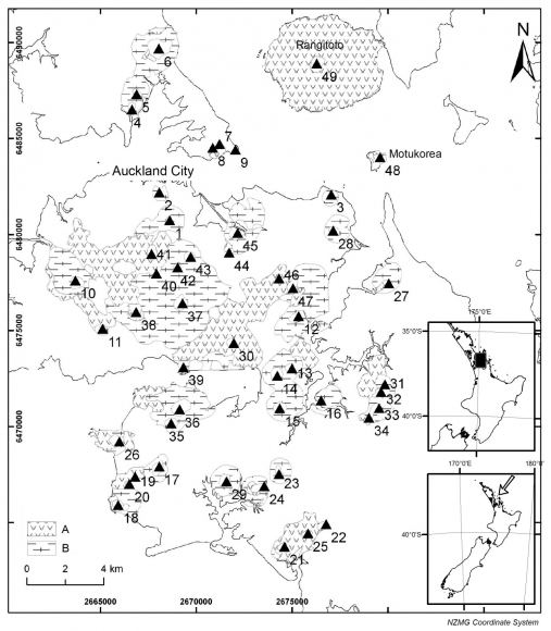 Auckland volcanic field An assessment of the alignments of vents based on geostatistical