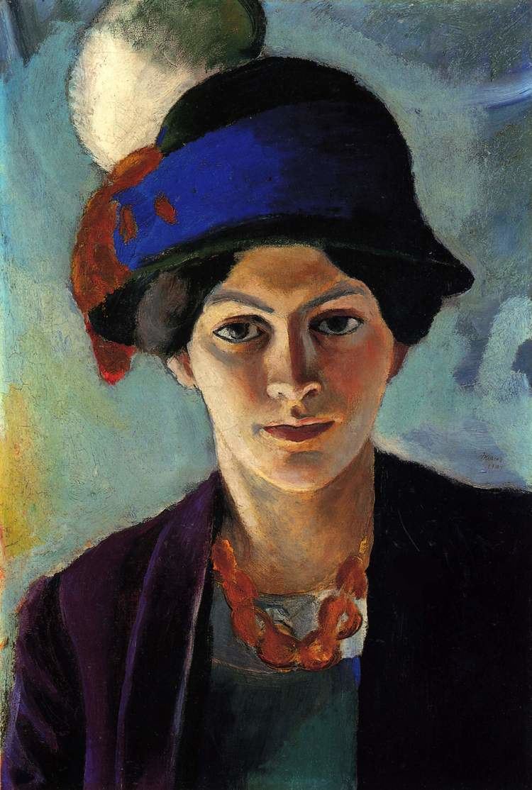 August Macke Portrait of the artist39s wife with a hat August Macke