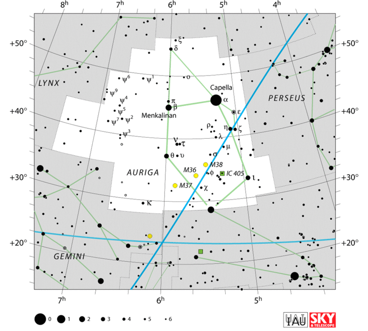 Auriga (constellation) Auriga Constellation Facts Myth Star Map Major Stars Deep Sky