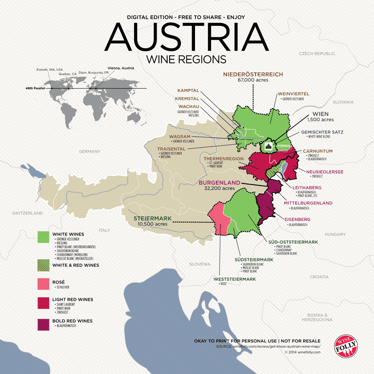 Austrian wine Get to Know Austrian Wine with Map Wine Folly