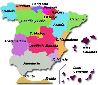 Autonomous communities of Spain spain map autonomous communities World Map Weltkarte Peta Dunia