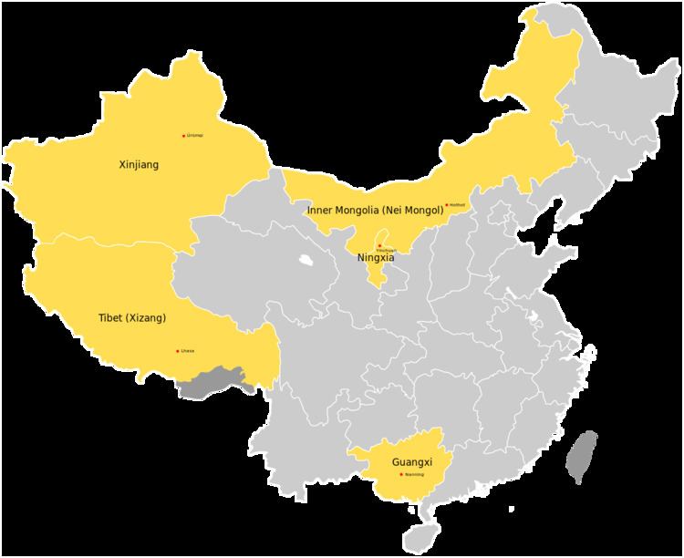 Autonomous regions of China