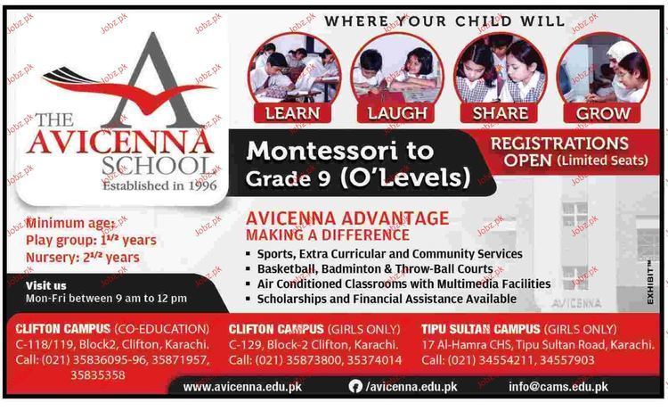 Avicenna School The AVicenna School Admission in Montessori to IX 2017 Private