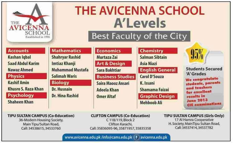 Avicenna School Avicenna School A Levels Admissions 20132014
