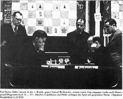 Alekhine' s present to Capablanca for his 50th birthday their last game  in AVRO 1938 