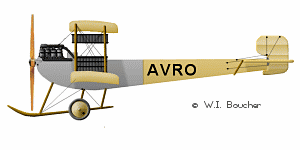Avro 500 WWI Aviation Illustration Britain 1912 Avro Type E amp 500