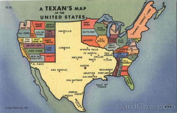 A Texan's Map of the United States