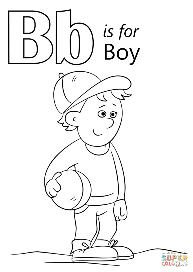 B for Boy Letter B is for Boy coloring page Free Printable Coloring Pages