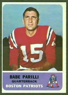 Babe Parilli wwwfootballcardgallerycom1962Fleer4BabePari