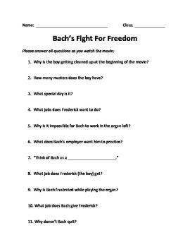 Bach's Fight for Freedom Study Guide Bachs Fight for Freedom by Jaylene Scott TpT