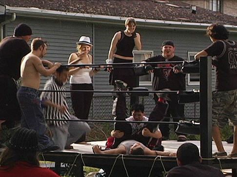 Backyard wrestling Backyard Wrestling Will this Backyard wrestling brawl get