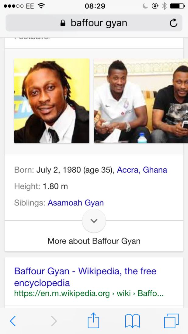 Baffour Gyan Asamoah Gyans Father Busted He Says Baffour Gyan is 36 Years When