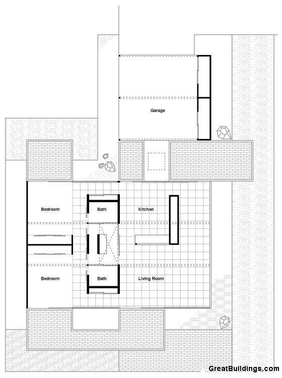 Bailey House – Case Study House Great Buildings Drawing Bailey House Case Study House No 21