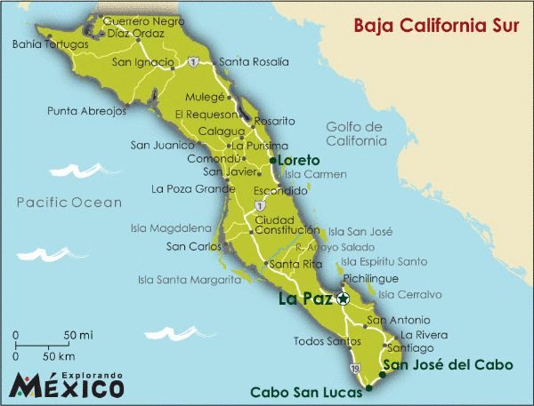 Baja California Sur Map California Map