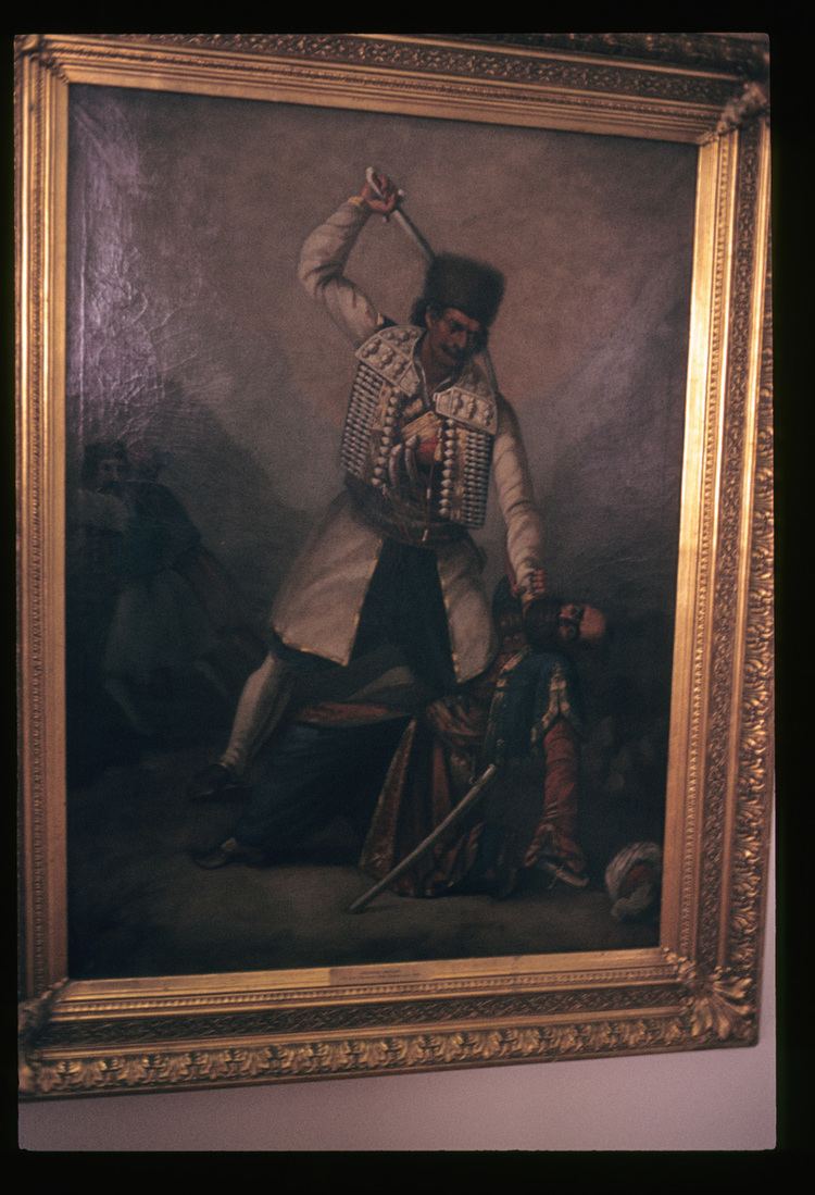 Bajo Pivljanin Bajo Pivljanin Montenegrin kills the Turk oil painting 1878