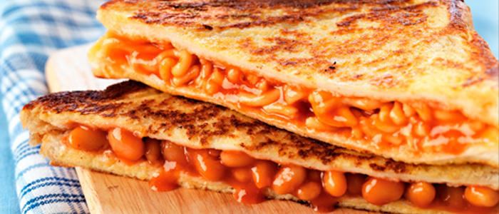 Baked bean sandwich Toasted Bean Sandwich Beans on Toast Recipes Healthyliving