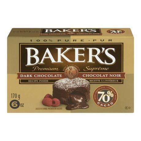 Baker's Chocolate Baker39s Premium 70 Dark Chocolate Walmartca