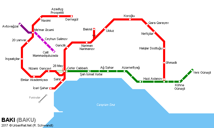 Baku Metro UrbanRailNet gt Asia gt Azerbaijan gt Baki Baku Metro