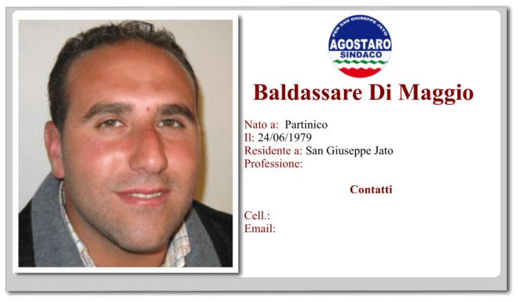 An incomplete contact information of Baldassare Di Maggio