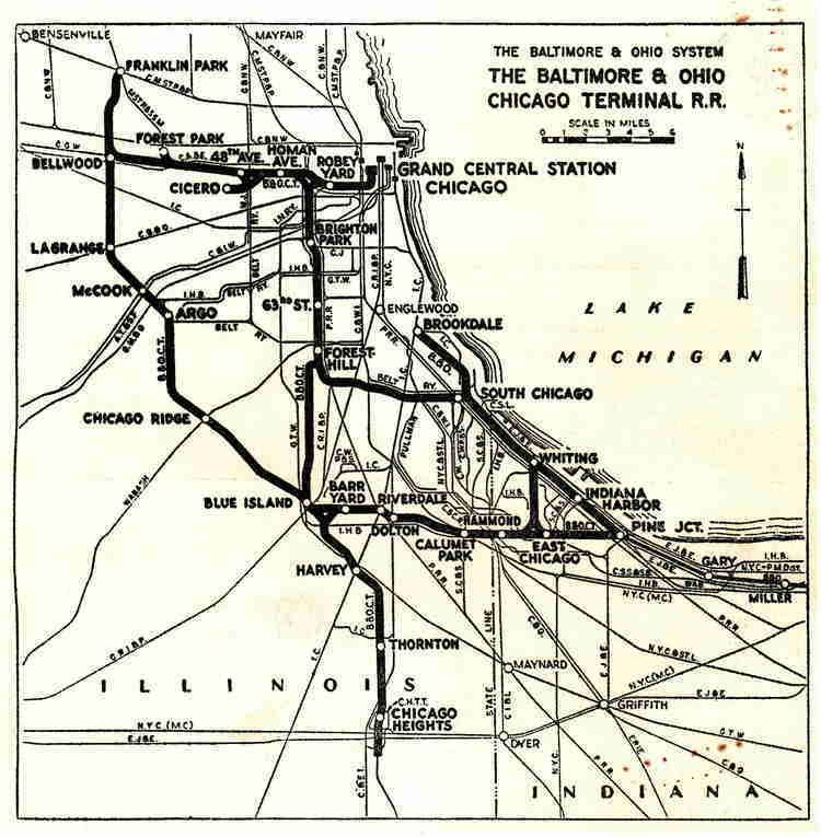 Baltimore and Ohio Chicago Terminal Railroad wwwr2parksnetBampOCTmapJPG