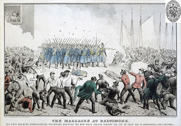 Baltimore riot of 1861 The Massacre at Baltimore 1861 Maryland Historical Society