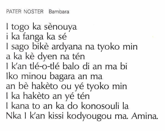 Bambara language BAMBARA