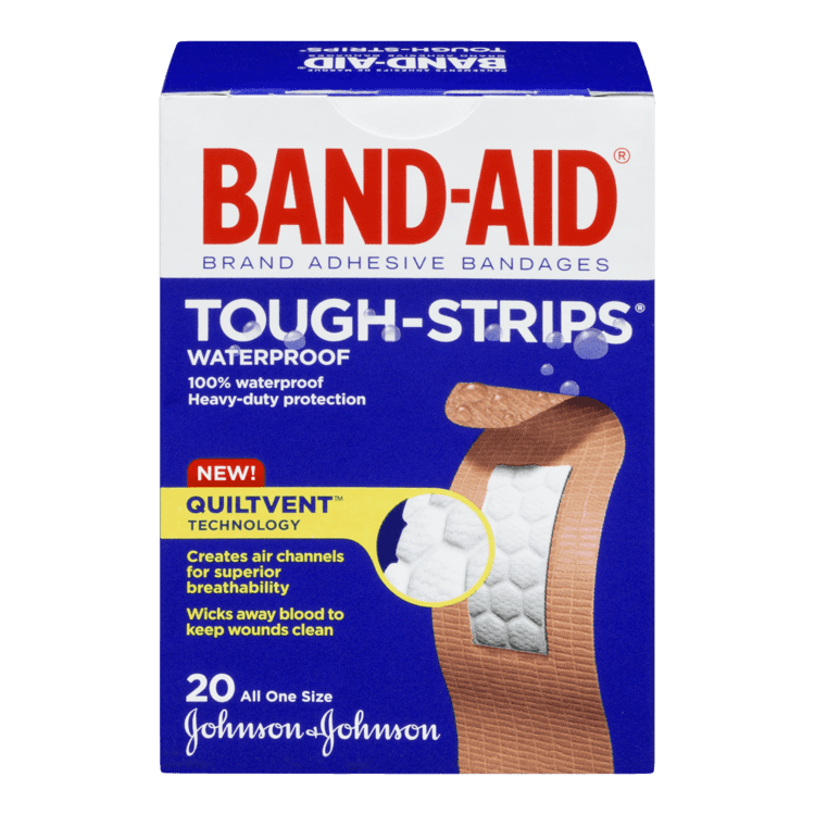 Band-Aid 20 Count TOUGHSTRIPS Bandages BANDAID Brand Adhesive Bandages
