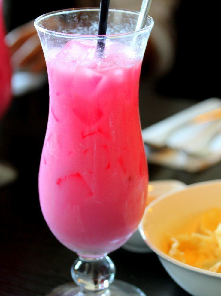 Bandung (drink) Malaysian Bandung drink made with rose water syrup and milk