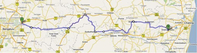 Bengaluru-Chennai Expressway Map