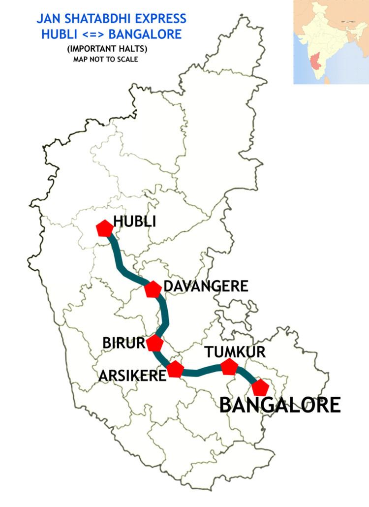 Bangalore City Hubli Jan Shatabdi Express