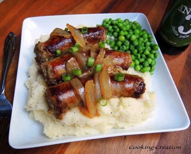 Bangers and mash Cooking Creation Bangers and Mash with Sweet Onion amp Beer Gravy