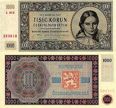 Banknotes of the Czechoslovak koruna (1945)