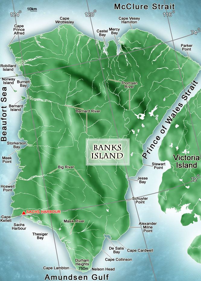 Banks Island wwwarcticuoguelphcacpeenvironmentsmapsdetai