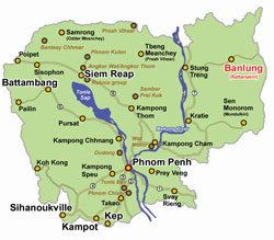 Banlung Map of Banlung Ratanakkiri Cambodia