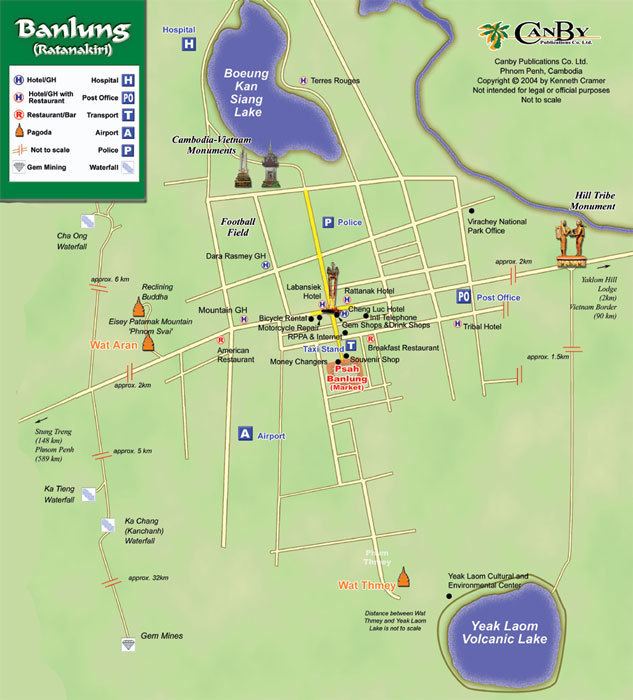 Banlung Map of Banlung Ratanakkiri Cambodia